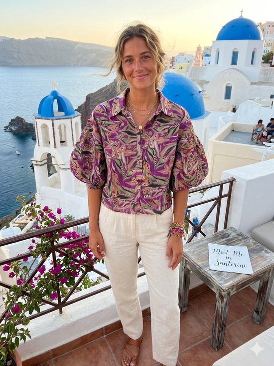 Meet Me In Santorini Tops - Meet me in Santorini Autumn leaves extra small blouse
